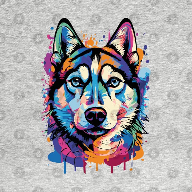 Cute Husky - Husky Colourful- Husky Lovers by BigWildKiwi